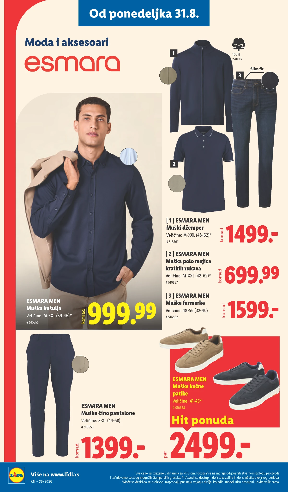 Lidl katalog strana 94 – muške košulje, pantalone, farmerke i kožne patike