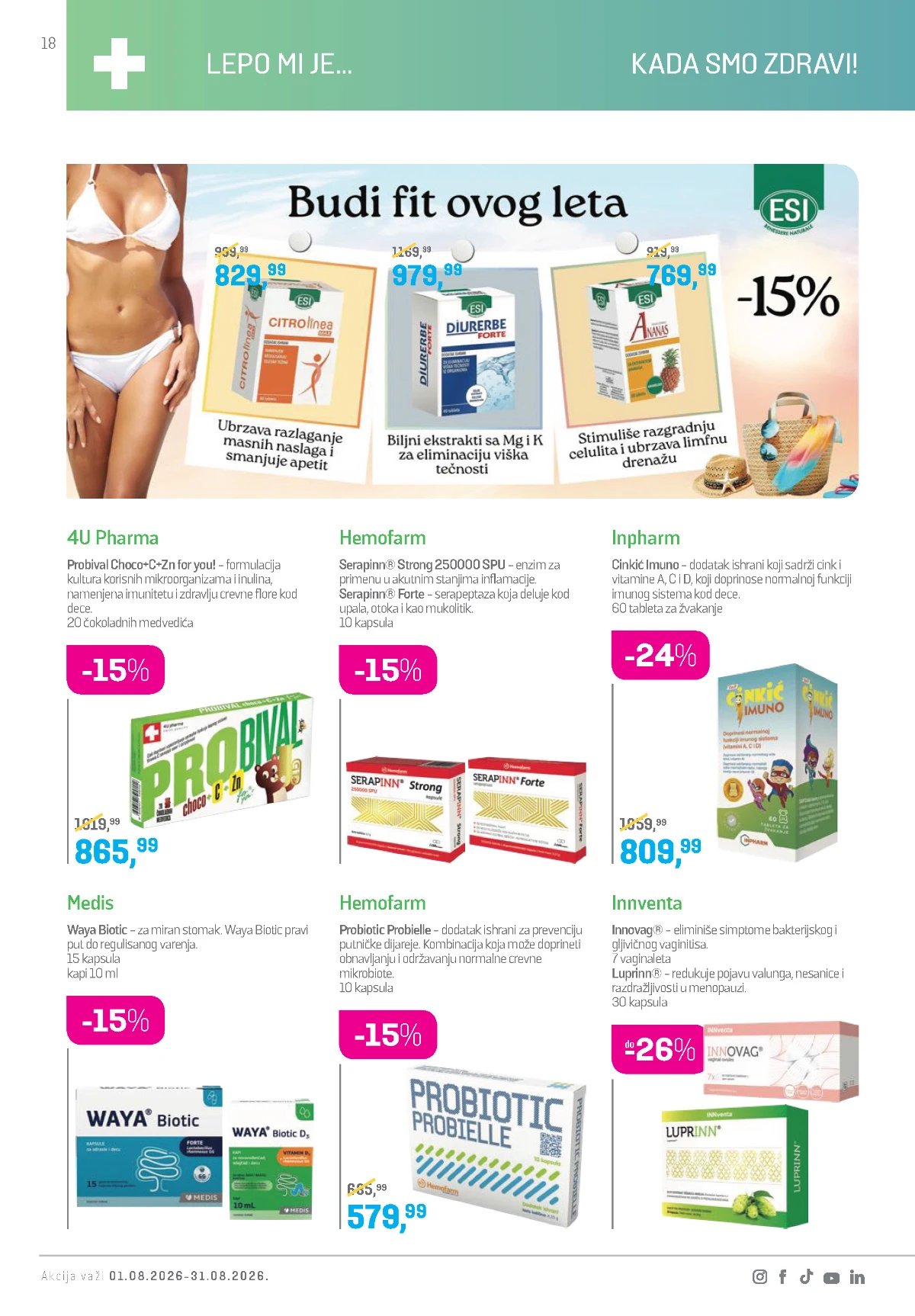 Lilly katalog avgust 2026 – probiotici i preparati za zdravlje.