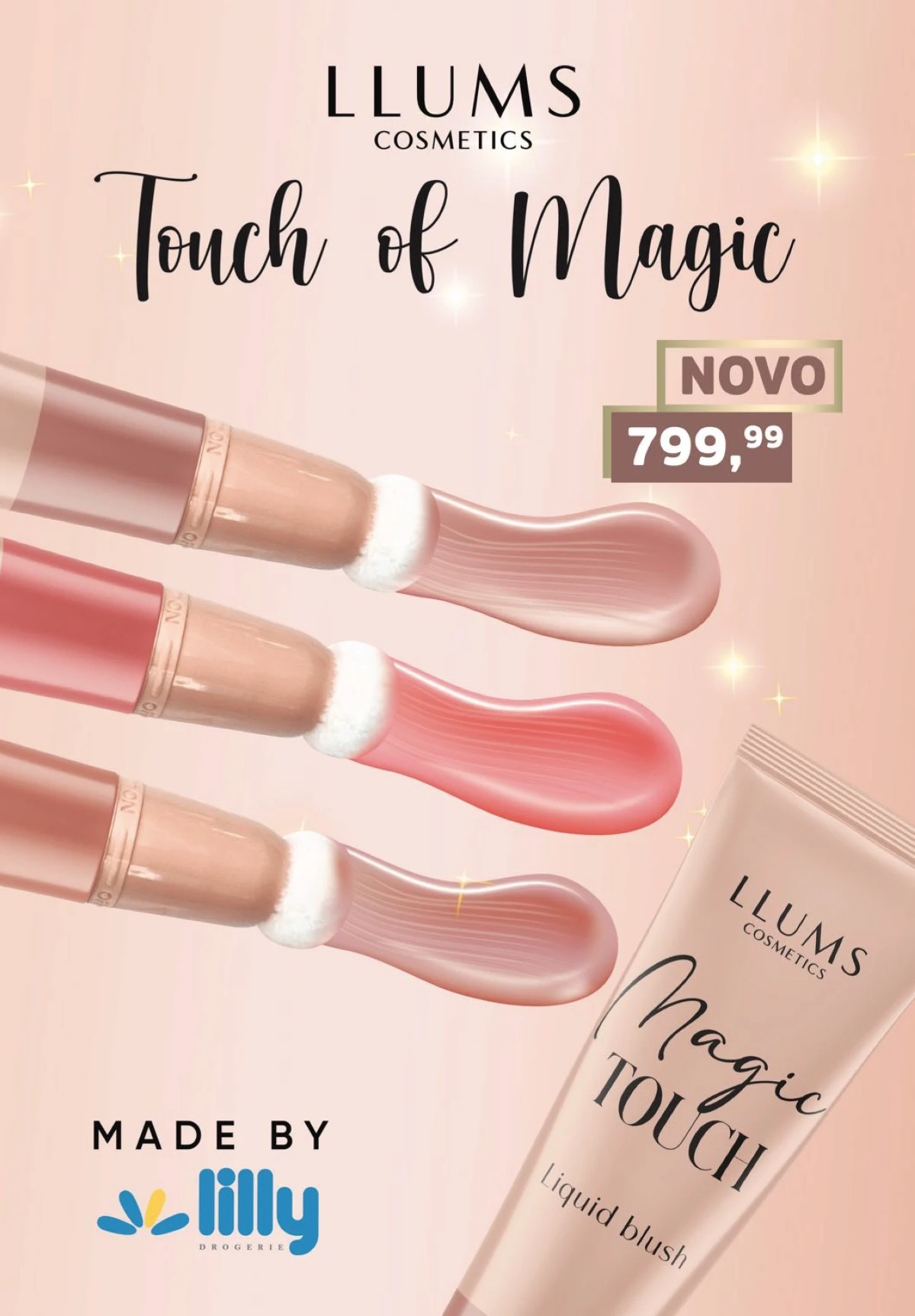 Lilly katalog avgust 2026 – novi LLUMS Cosmetics Magic Touch tečni blush po ceni od 799,99 dinara.
