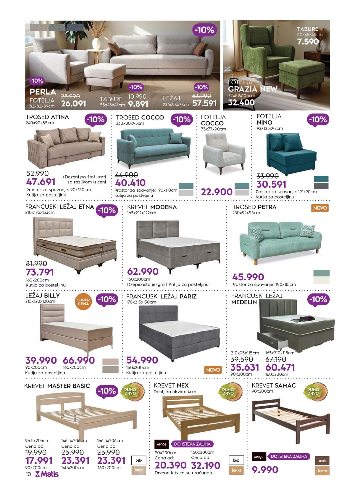 Matis katalog nameštaja strana 10 – akcija do 31. marta 2026 Matis katalog strana 10 spavaće sobe Srbija