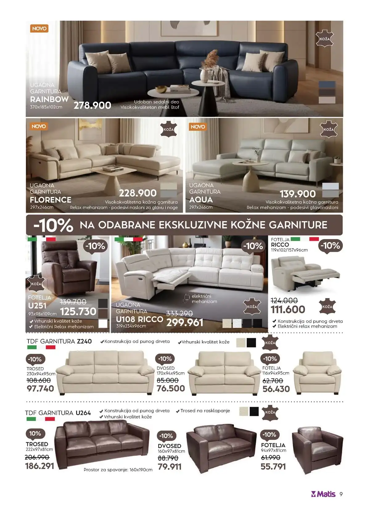 Matis katalog 2026 strana 9 nameštaj za dnevnu sobu akcija Srbija