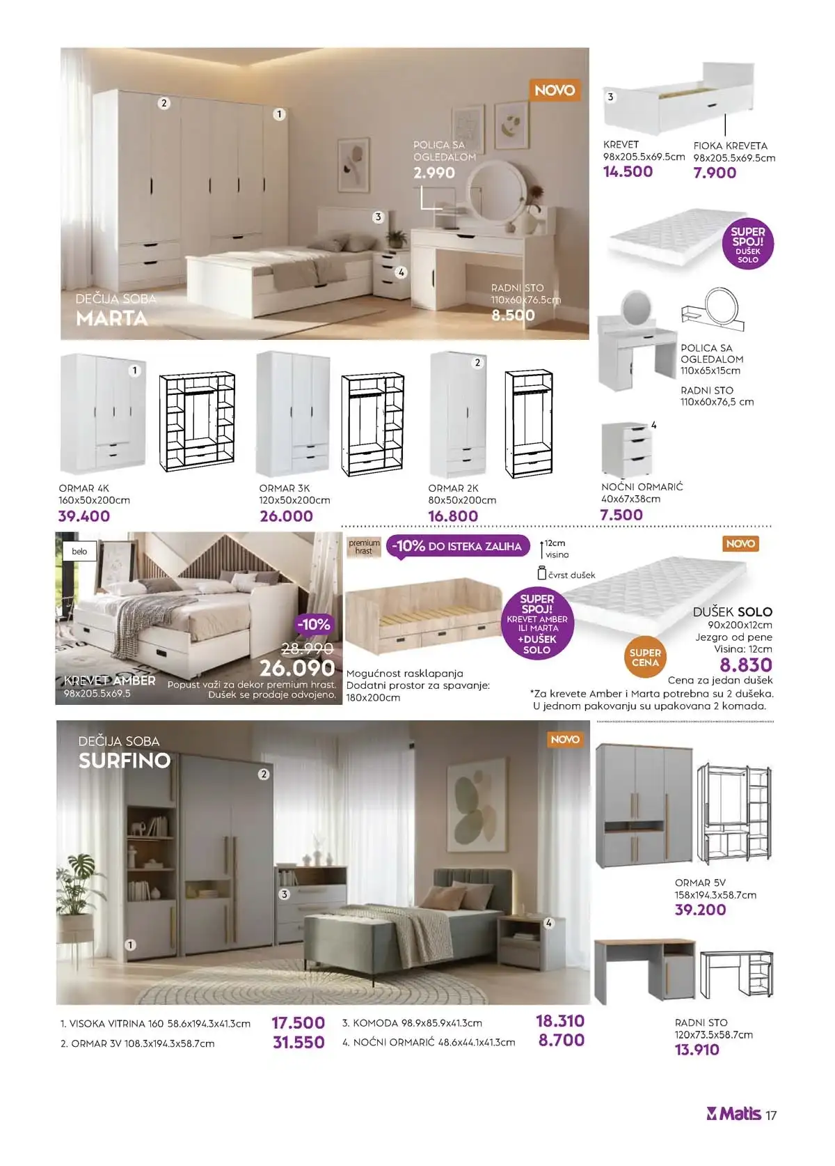Matis katalog 2026 strana 17 dodatna ponuda nameštaja Srbija