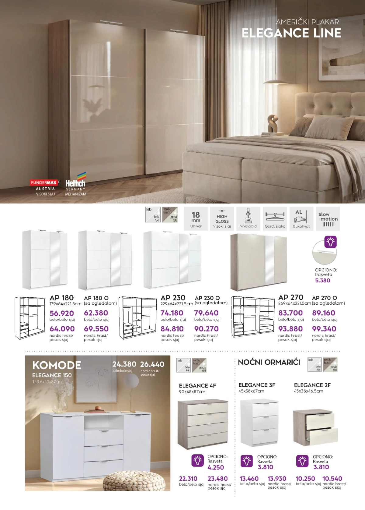 Matis veliki katalog strana 67 – komode, vitrine i nameštaj za uređenje dnevne sobe.
