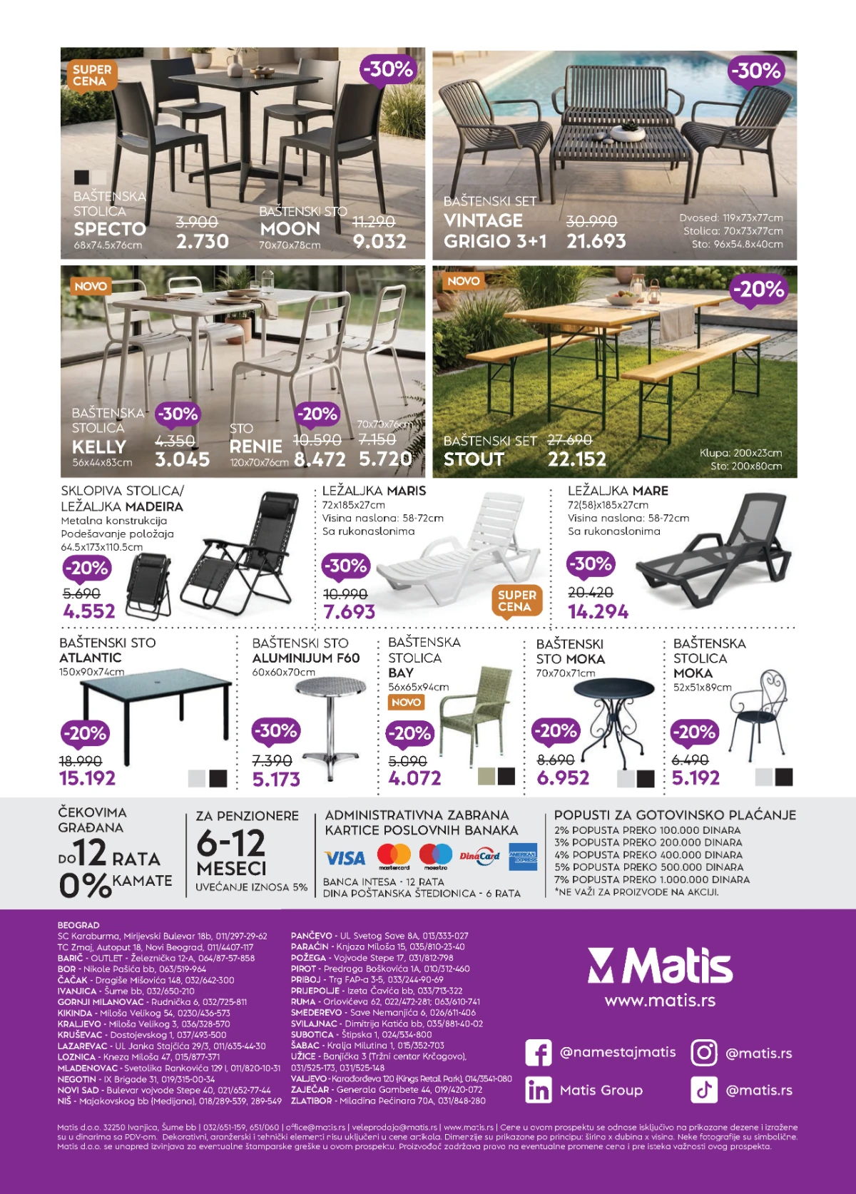 Matis katalog završna strana sa informacijama