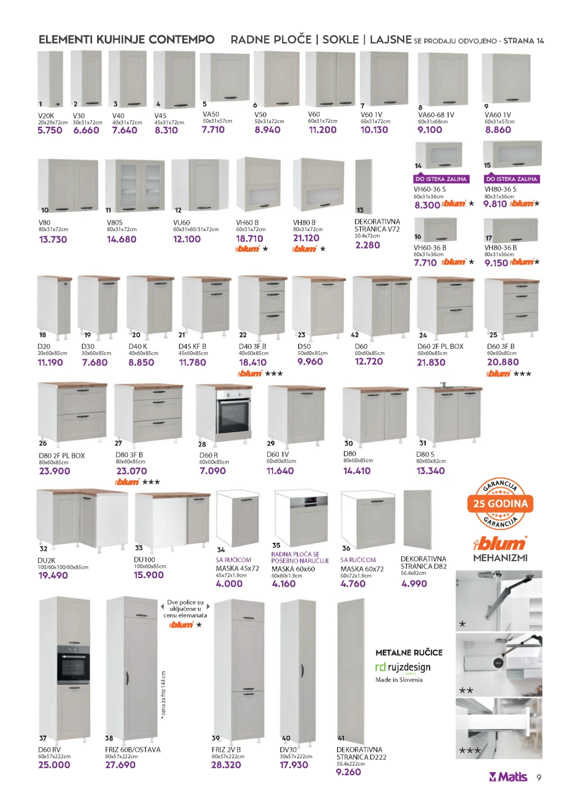 Matis katalog strana 9 – elementi kuhinje Contempo