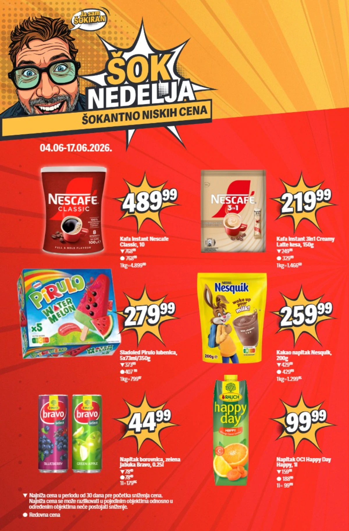 Maxi Šok nedelja strana 8 – kafa, napici i slatki program Maxi Šok nedelja – kafa, kakao, sladoled i sokovi na akciji