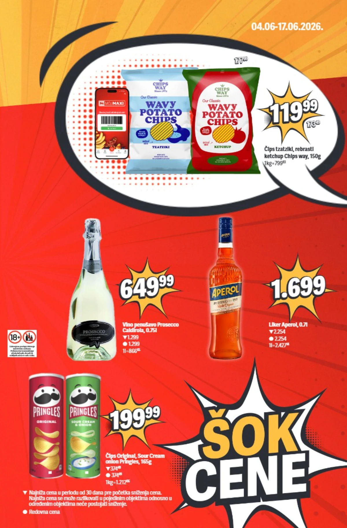 Maxi Šok nedelja strana 9 – grickalice i pića Maxi Šok nedelja – čips, Prosecco i Aperol na akciji