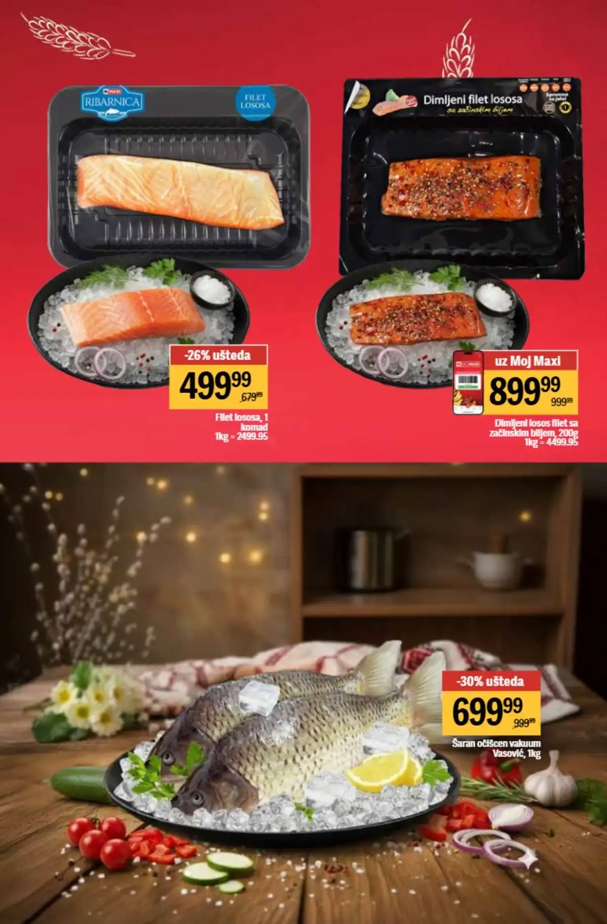 Maxi nedeljni katalog strana 9 osnovne namirnice brašno ulje šećer Srbija  april / maj 2026