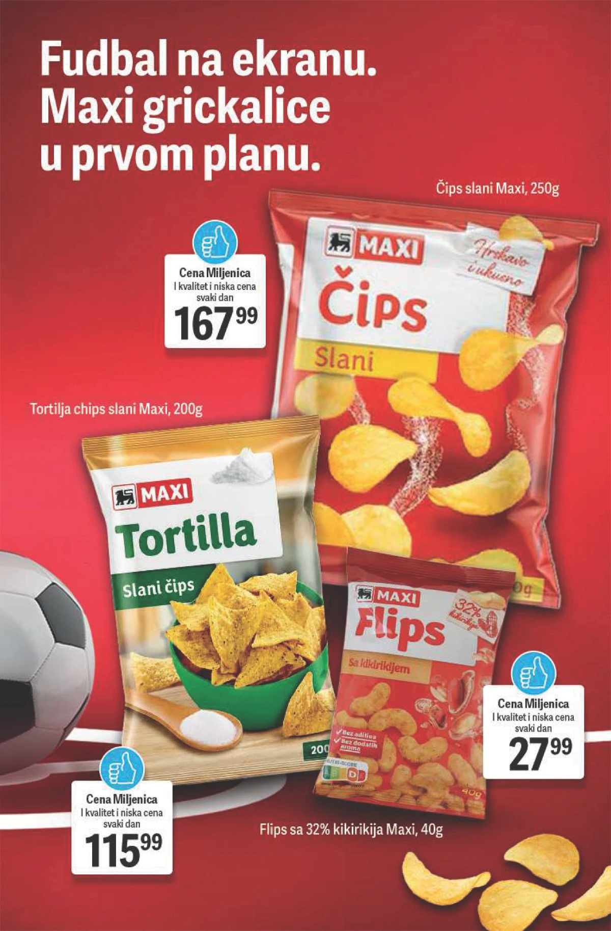 Maxi robna marka čips, tortilja čips i flips