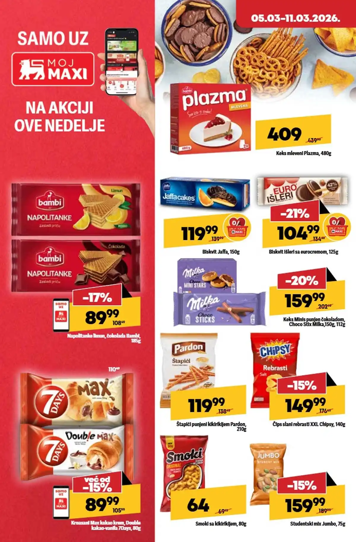 Maxi nedeljna akcija katalog strana 20 promocije do 11. mart 2026 Maxi nedeljni katalog strana 20 promocije i kuponi Srbija mart 2026