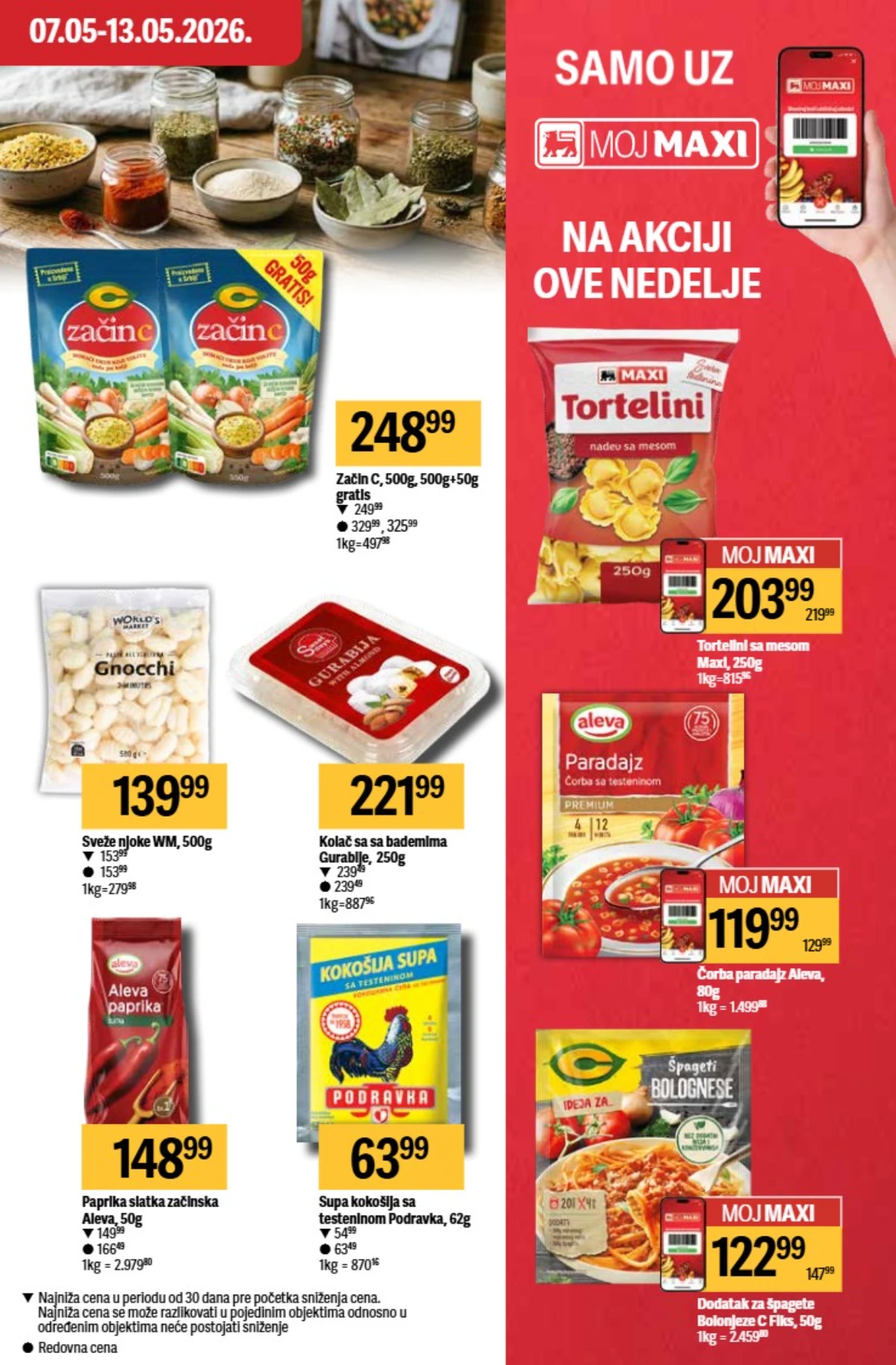 Maxi akcija zamrznuta hrana pizza pomfrit i gotova jela po sniženim cenama