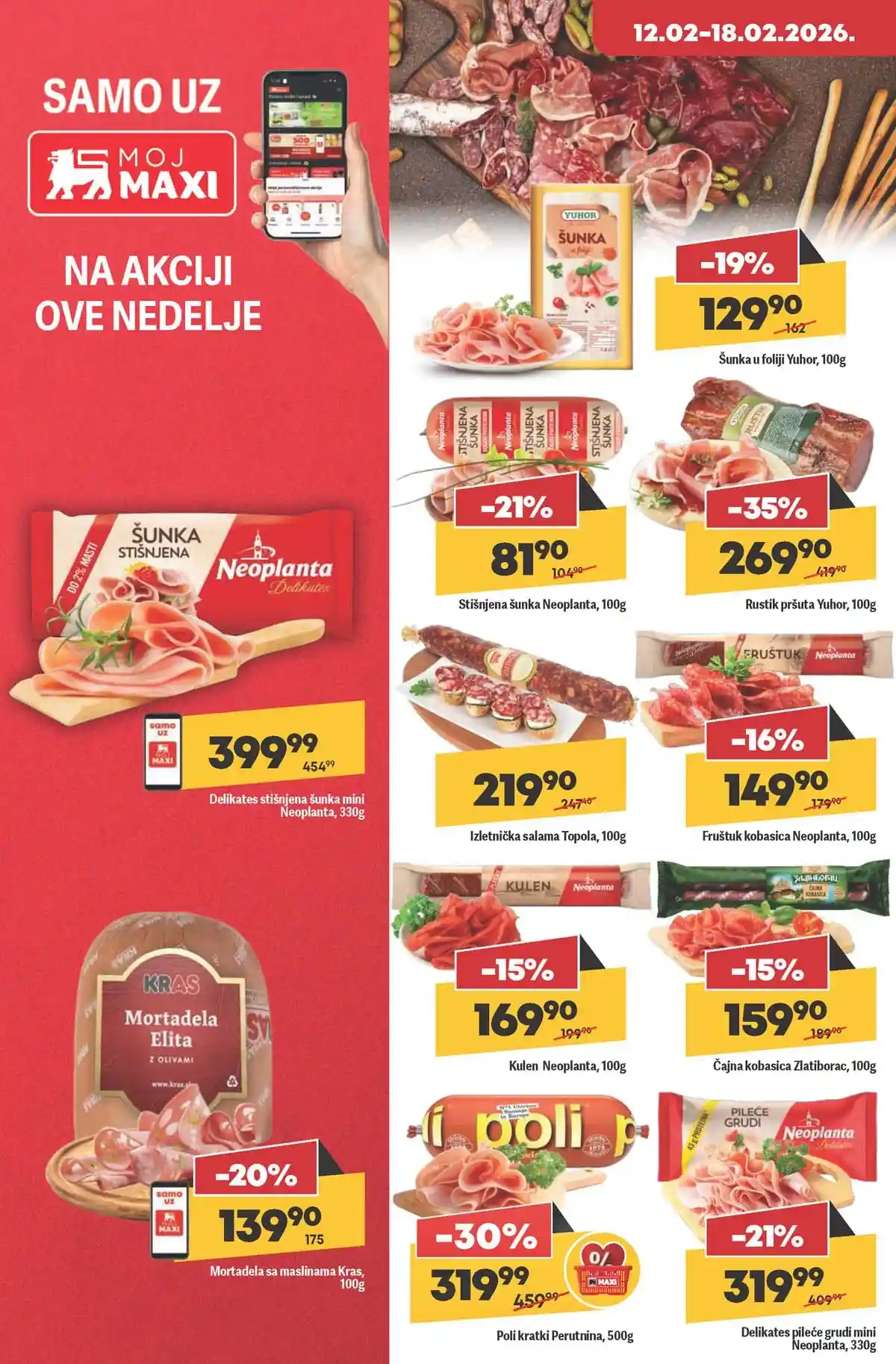 Maxi nedeljna akcija katalog strana 12 kozmetika popusti do 18. februara 2026 Maxi nedeljni katalog strana 12 kozmetika i higijena akcija Srbija februar 2026