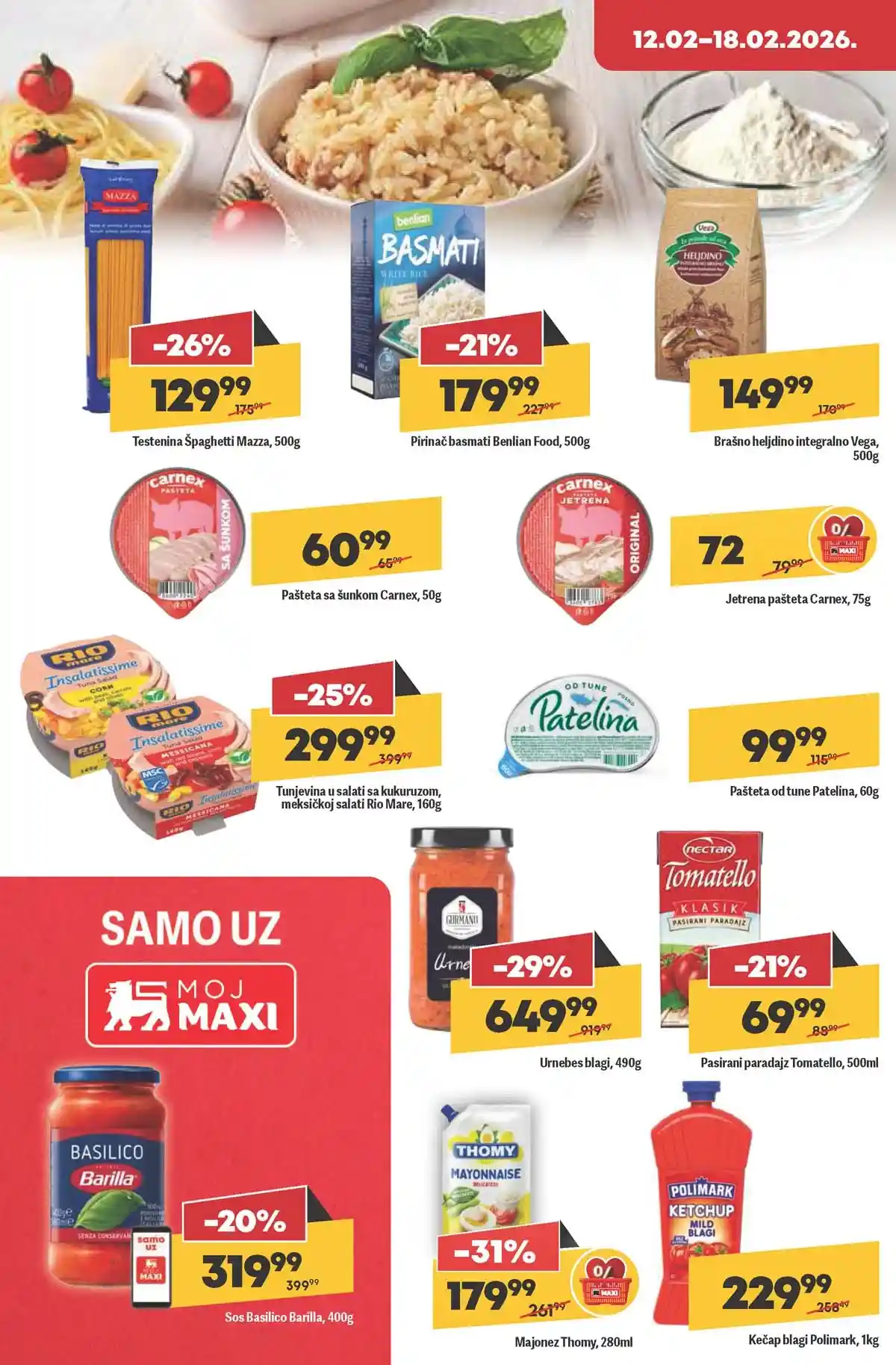 Maxi nedeljna akcija katalog strana 16 kuhinjski aparati popusti do 18. februara 2026 Maxi nedeljni katalog strana 16 kuhinjski aparati i oprema akcija Srbija februar 2026