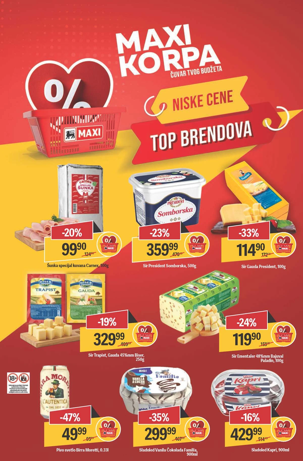 Maxi nedeljna akcija katalog strana 2 popusti Srbija do 18. mart 2026 Maxi nedeljni katalog strana 2 sniženja prehrane i proizvoda za domaćinstvo Srbija mart 2026