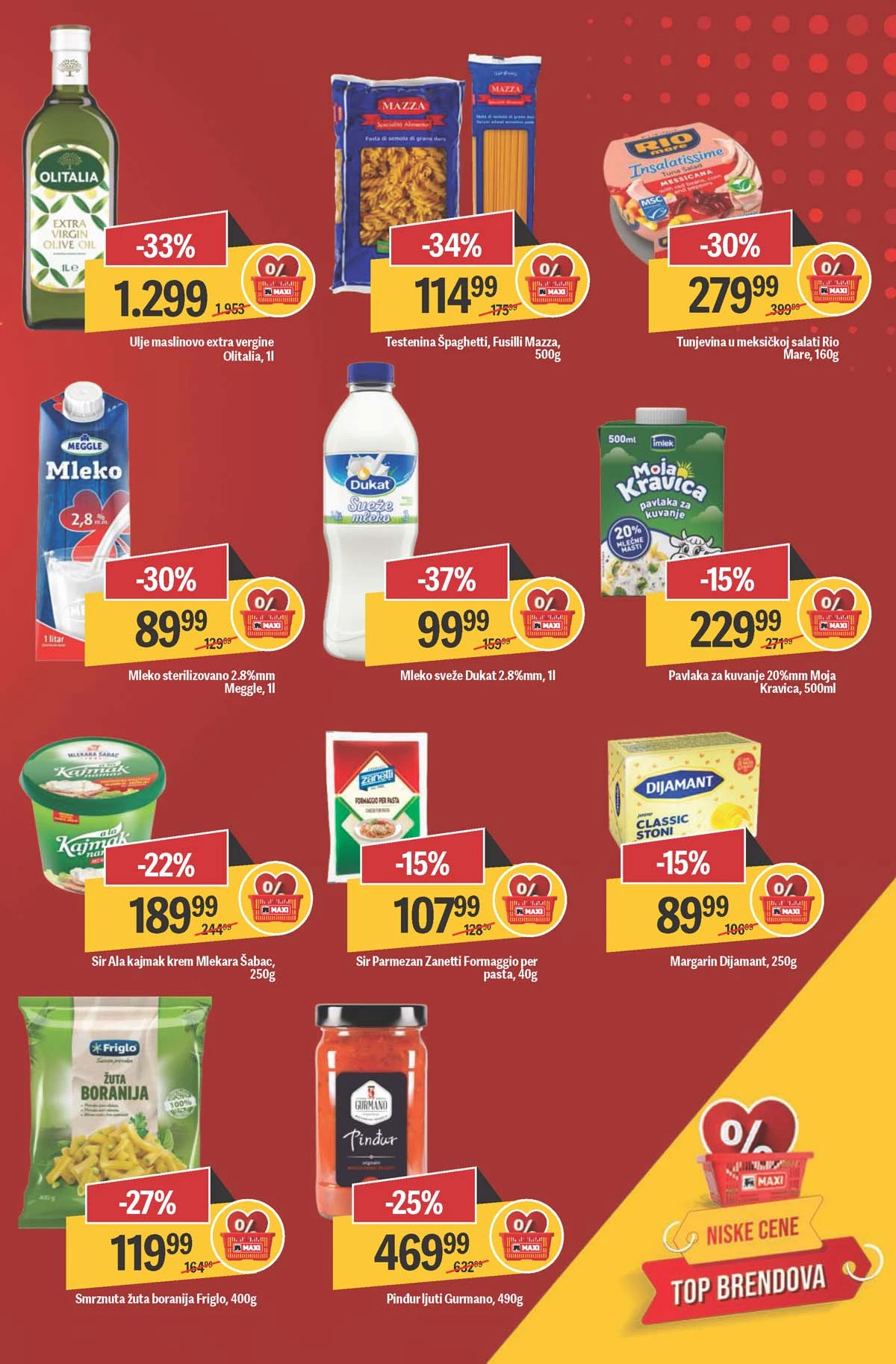 Maxi katalog nedeljna akcija strana 3 popusti do 18. mart 2026 Maxi nedeljni katalog strana 3 akcijske cene hrane i pića Srbija mart 2026