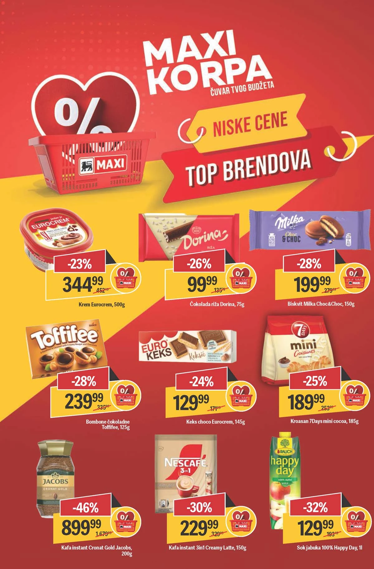 Maxi nedeljna akcija katalog strana 4 meso i delikatesi sniženja do 18. mart 2026 Maxi nedeljni katalog strana 4 sveže meso i delikatesi akcija Srbija mart 2026