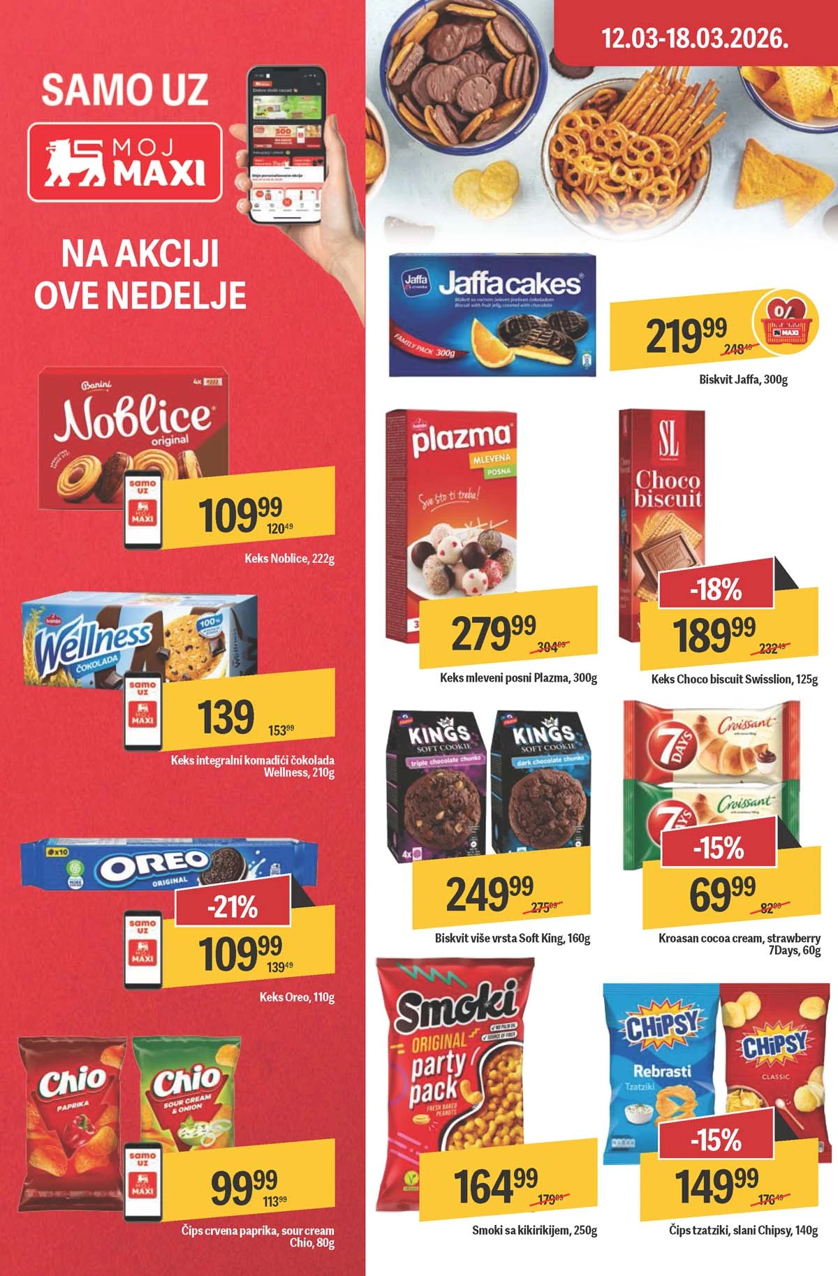 Maxi nedeljna akcija katalog strana 22 sezonske ponude do 18. mart 2026 Maxi nedeljni katalog strana 22 sezonske akcije i proizvodi Srbija mart 2026