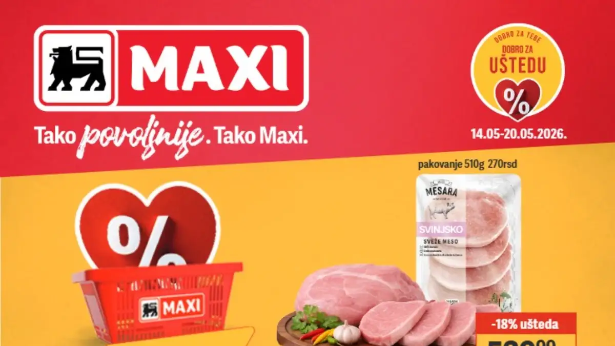 Maxi katalog 14–20.05.2026 Srbija – svinjski but, sladoledi i sveže voće po sniženim cenama