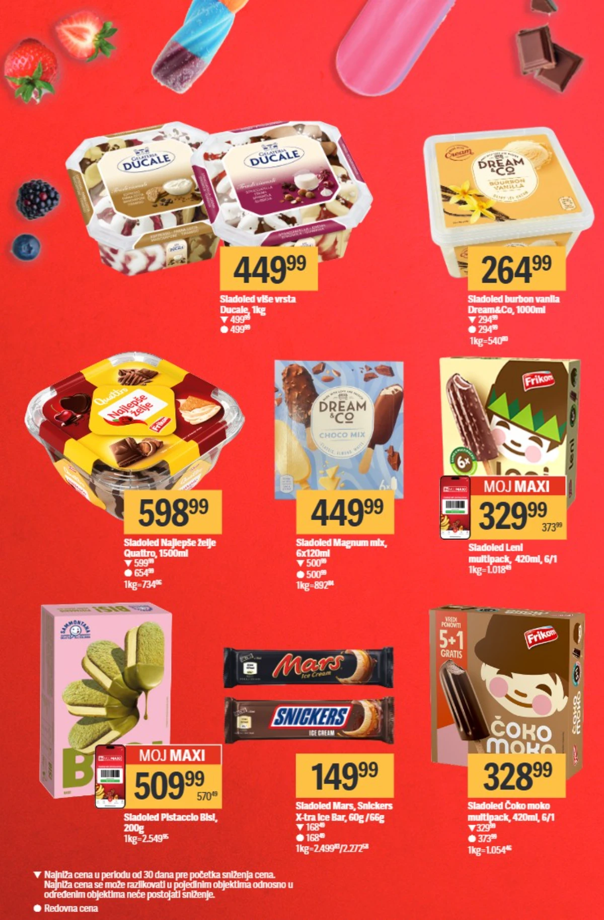 Maxi katalog 14–20.05.2026 strana 4 – Ducale, Quattro i Frikom sladoledi na akciji