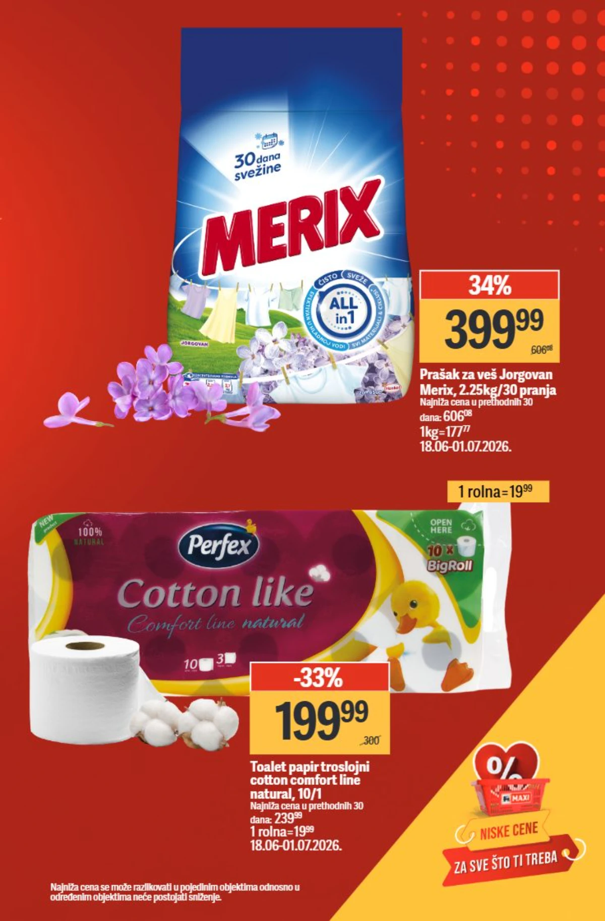 Maxi akcija kućna hemija i papirna galanterija