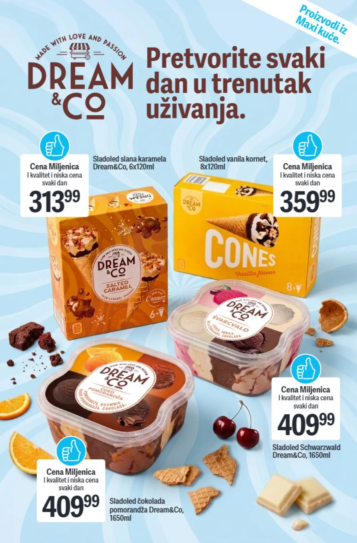 Dream and Co sladoledi i Maxi proizvodi iz kuće
