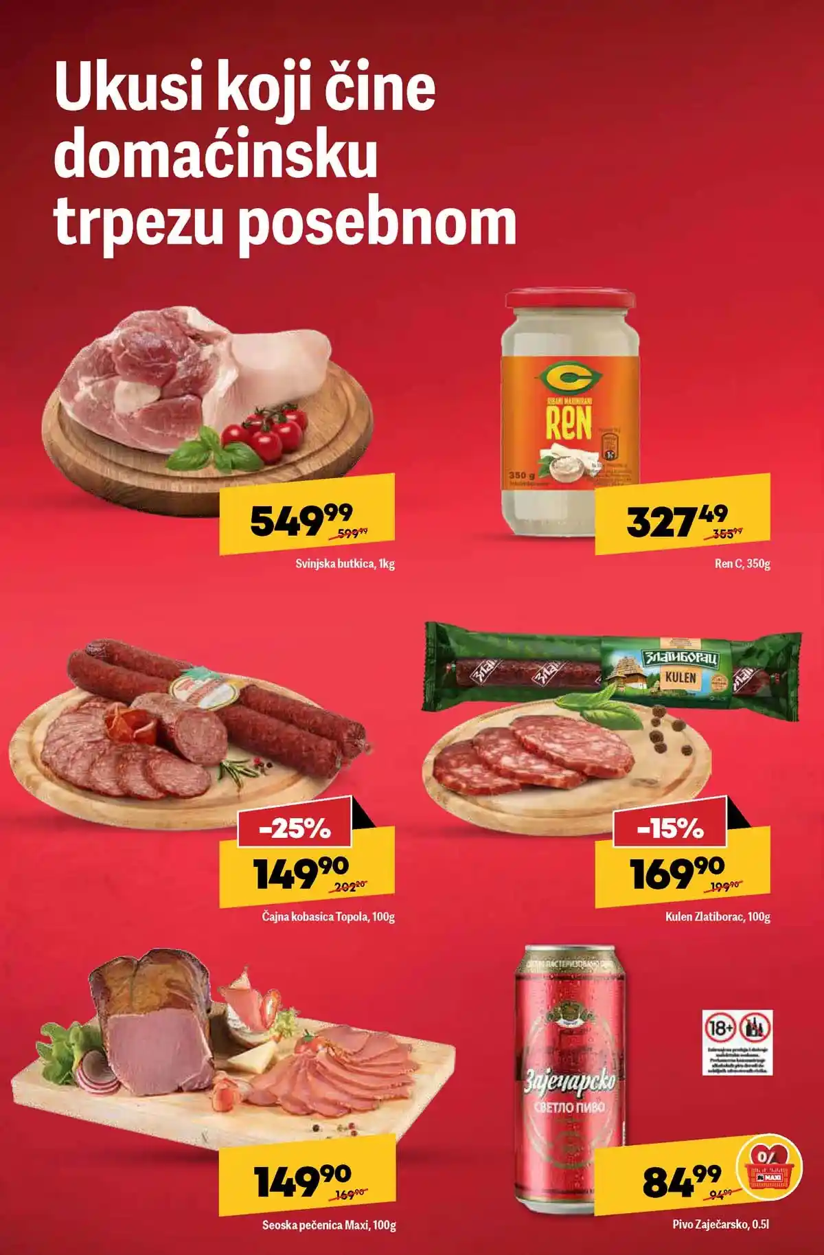 Maxi nedeljna akcija katalog strana 2 popusti Srbija do 25. februara 2026 Maxi nedeljni katalog strana 2 sniženja prehrane i proizvoda za domaćinstvo Srbija februar 2026