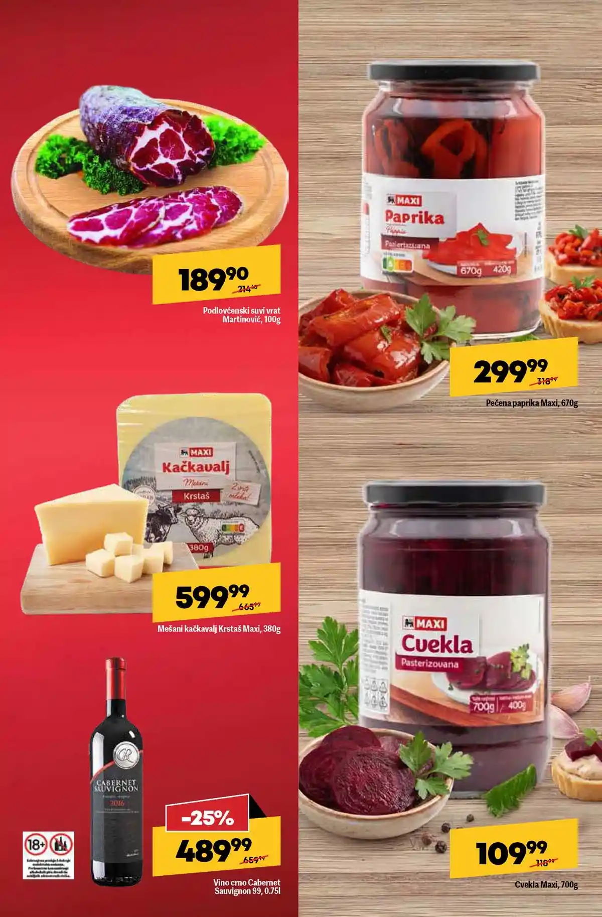 Maxi katalog nedeljna akcija strana 5 mlečni proizvodi sniženja do 25. februara 2026 Maxi nedeljni katalog strana 5 mlečni proizvodi sirevi i jogurti akcija Srbija februar 2026