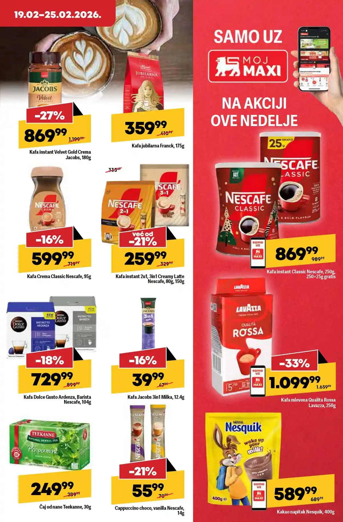 Maxi katalog nedeljna akcija strana 17 piće pakovanja popusti do 25. februara 2026 Maxi nedeljni katalog strana 17 akcije na piće i pakovanja Srbija februar 2026