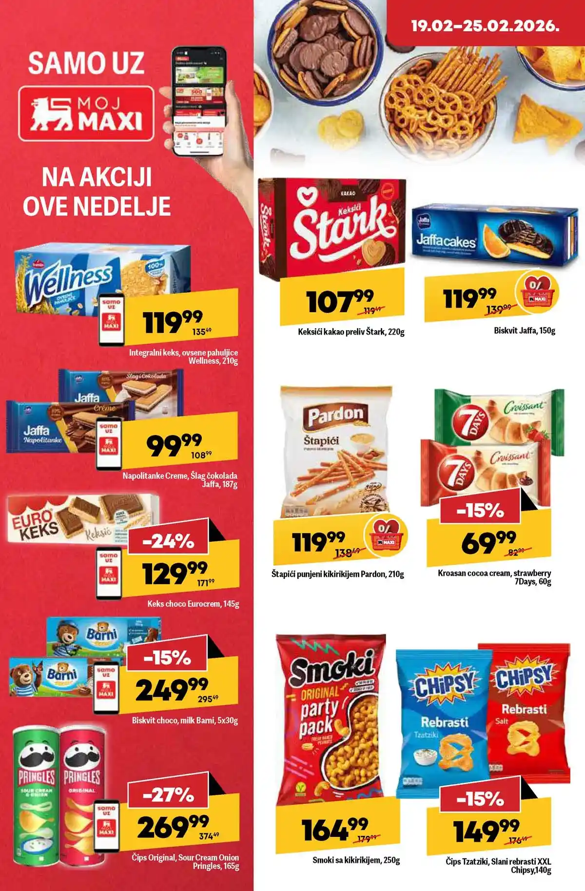 Maxi nedeljna akcija katalog strana 18 posebne ponude do 25. februara 2026 Maxi nedeljni katalog strana 18 posebne nedeljne ponude Srbija februar 2026
