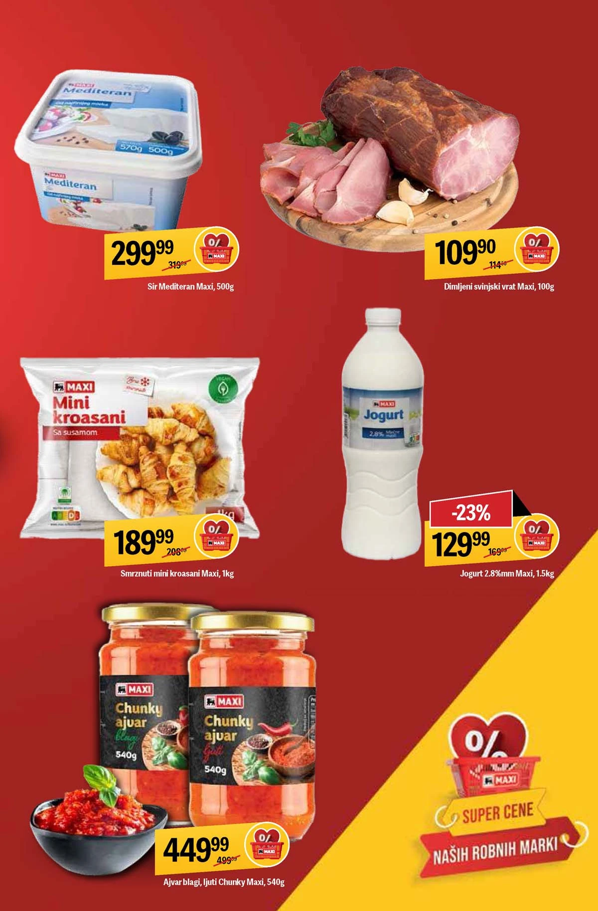 Maxi katalog nedeljna akcija strana 5 mlečni proizvodi sniženja do 25. mart 2026 Maxi nedeljni katalog strana 5 mlečni proizvodi sirevi i jogurti akcija Srbija mart 2026