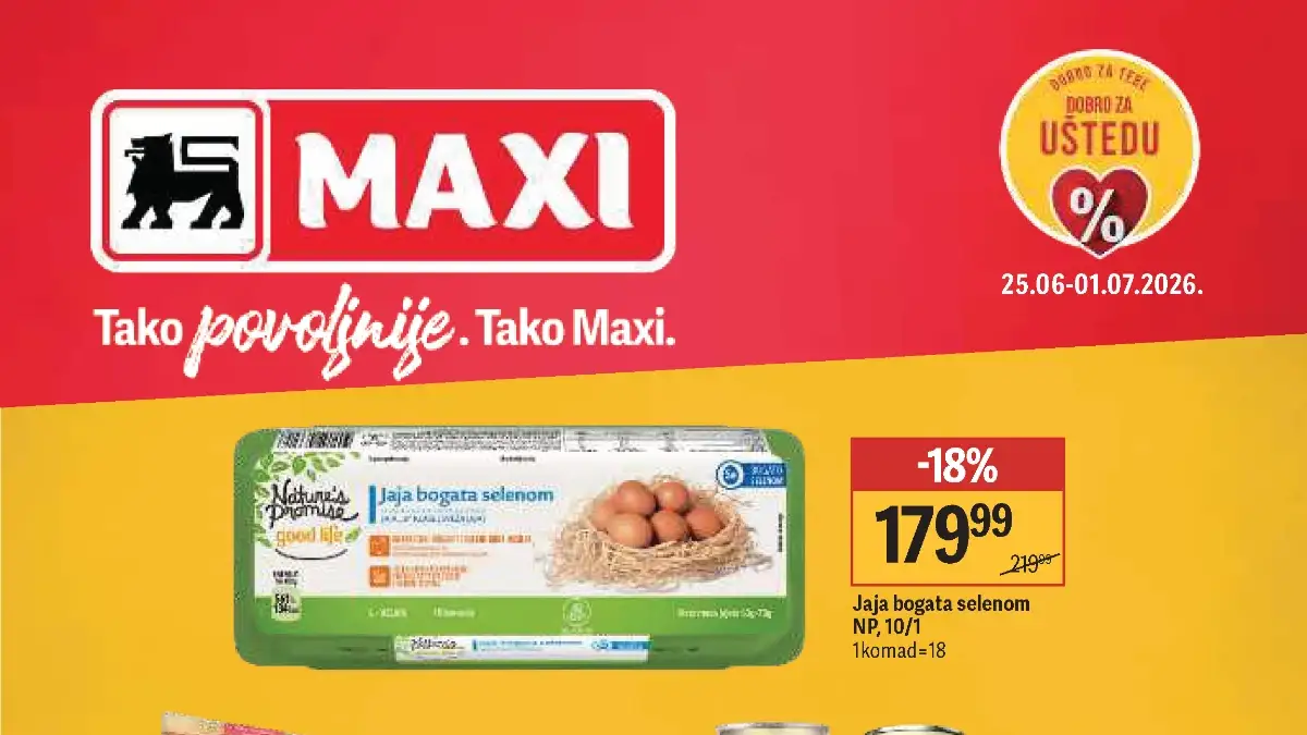 Maxi akcija do 50% popusta do 01.07.2026 – novi nedeljni katalog sa velikim uštedama i Moj Maxi pogodnostima