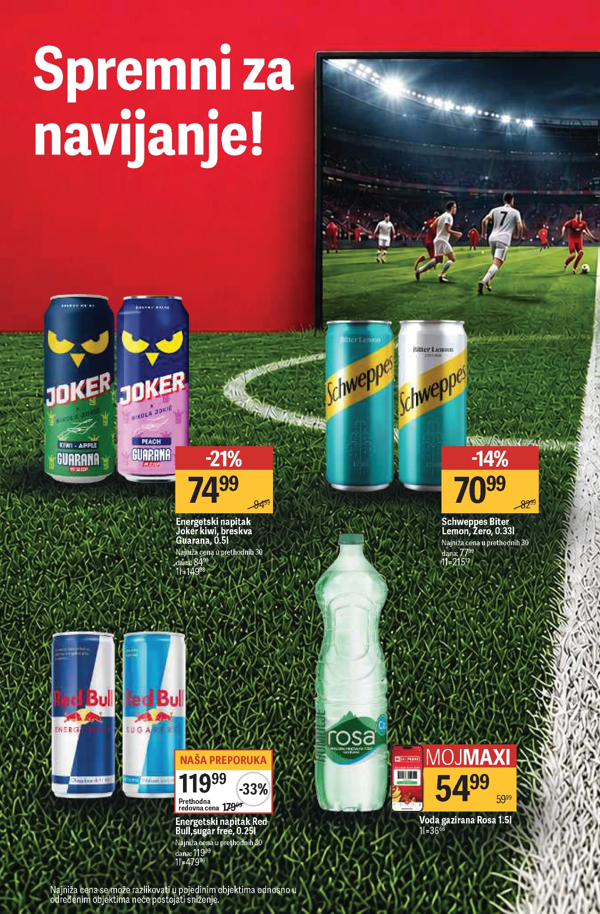 Maxi akcija na energetska pića, Schweppes i Rosa vodu