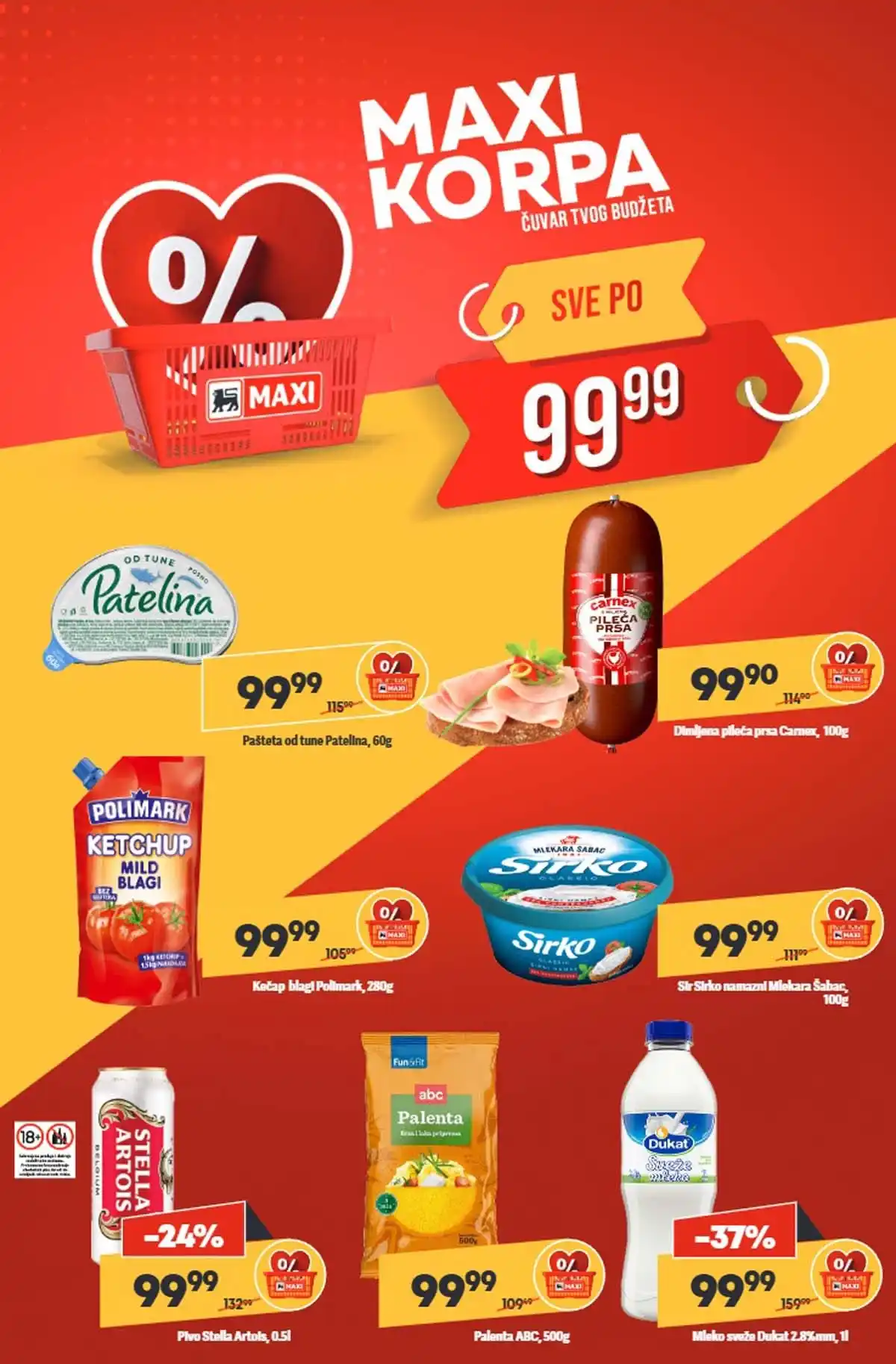 Maxi nedeljna akcija katalog strana 2 popusti Srbija do 4. mart 2026 Maxi nedeljni katalog strana 2 sniženja prehrane i proizvoda za domaćinstvo Srbija mart 2026