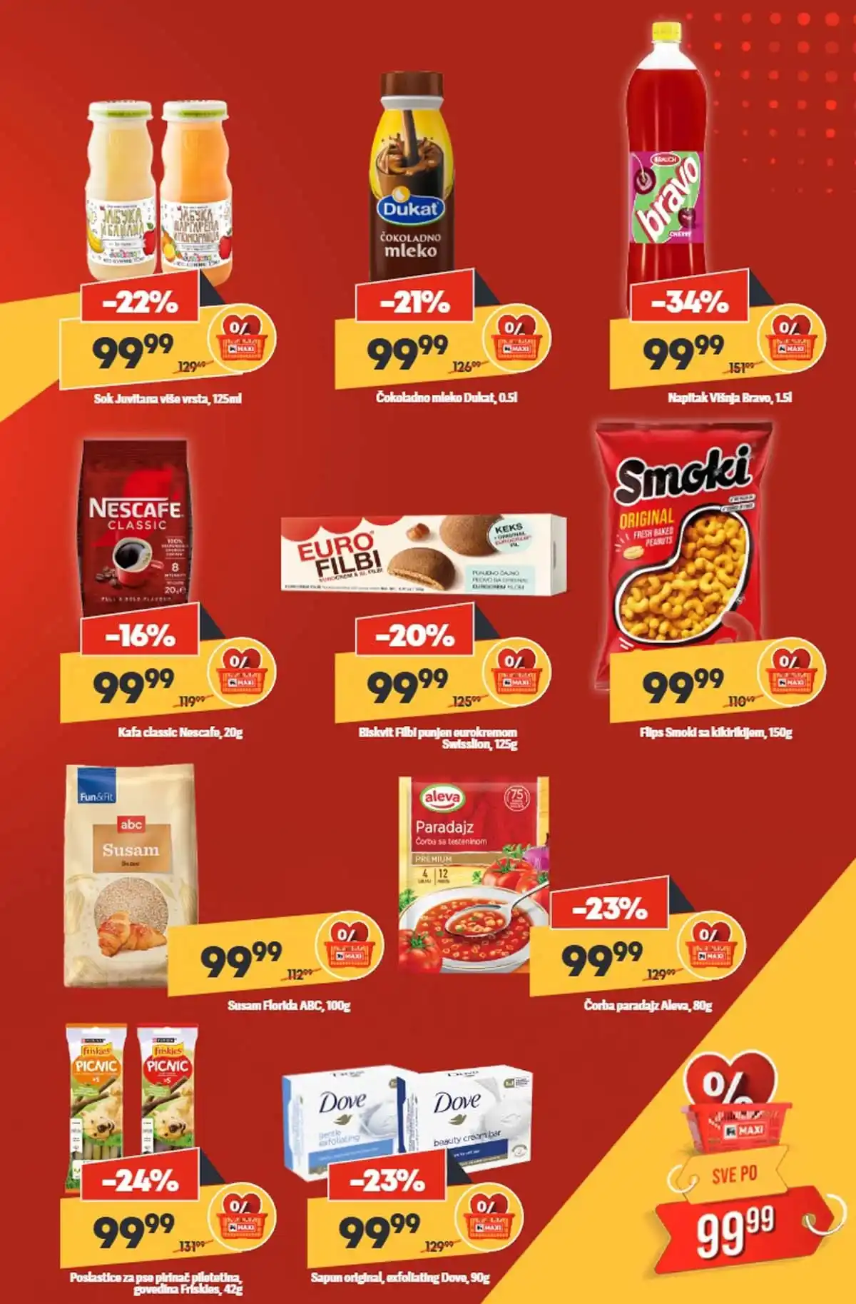 Maxi katalog nedeljna akcija strana 3 popusti do 4. mart 2026 Maxi nedeljni katalog strana 3 akcijske cene hrane i pića Srbija mart 2026