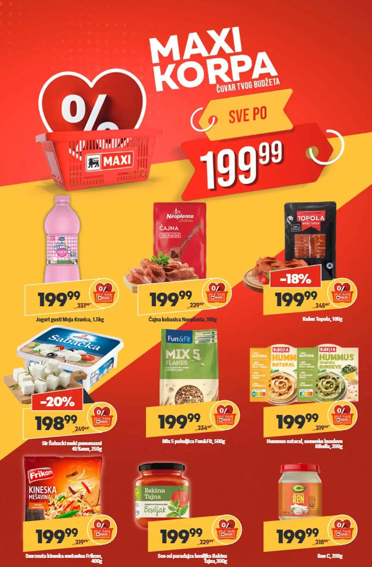 Maxi nedeljna akcija katalog strana 4 meso i delikatesi sniženja do 4. mart 2026 Maxi nedeljni katalog strana 4 sveže meso i delikatesi akcija Srbija mart 2026