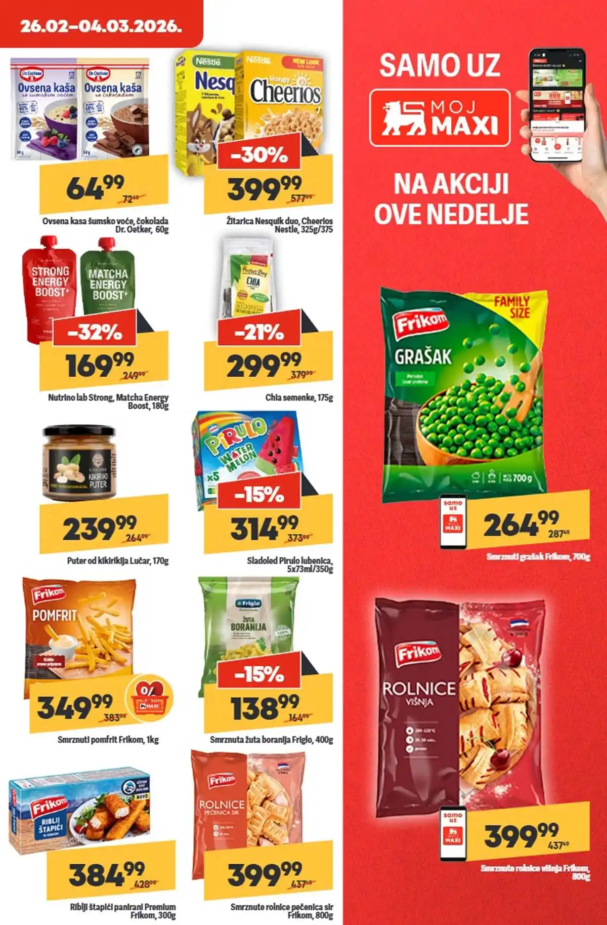 Maxi katalog nedeljna akcija strana 17 piće pakovanja popusti do 4. mart 2026 Maxi nedeljni katalog strana 17 akcije na piće i pakovanja Srbija mart 2026