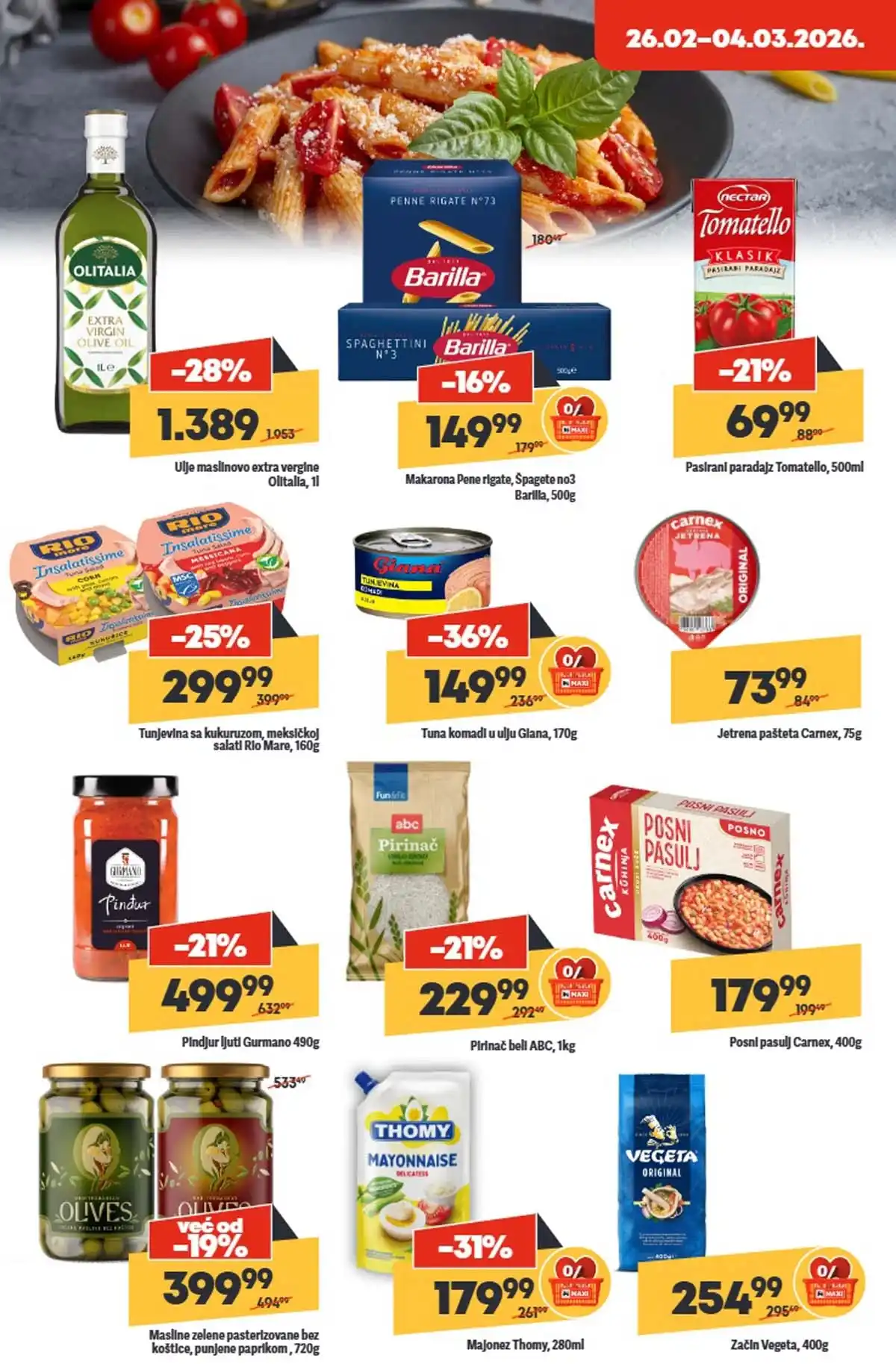 Maxi nedeljna akcija katalog strana 18 posebne ponude do 4. mart 2026 Maxi nedeljni katalog strana 18 posebne nedeljne ponude Srbija mart 2026