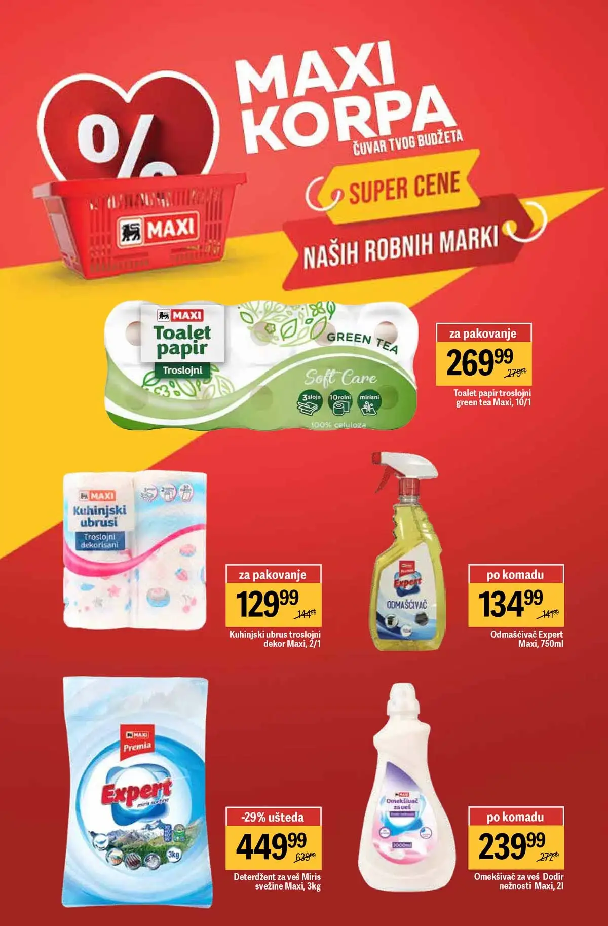 Maxi nedeljna akcija katalog strana 12 kozmetika popusti do 01. april 2026 Maxi nedeljni katalog strana 12 kozmetika i higijena akcija Srbija mart 2026