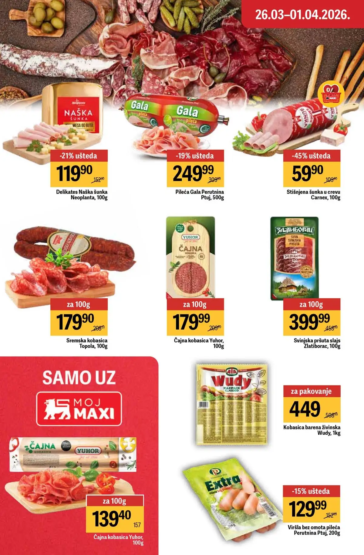 Maxi nedeljna akcija katalog strana 22 sezonske ponude do 01. april 2026 Maxi nedeljni katalog strana 22 sezonske akcije i proizvodi Srbija mart 2026