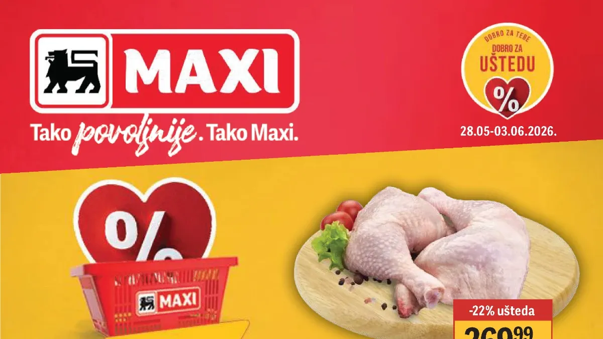 Maxi akcija do 33% – pileći batak, Grand kafa, šećer i sladoledi po nižim cenama do 03.06.2026
