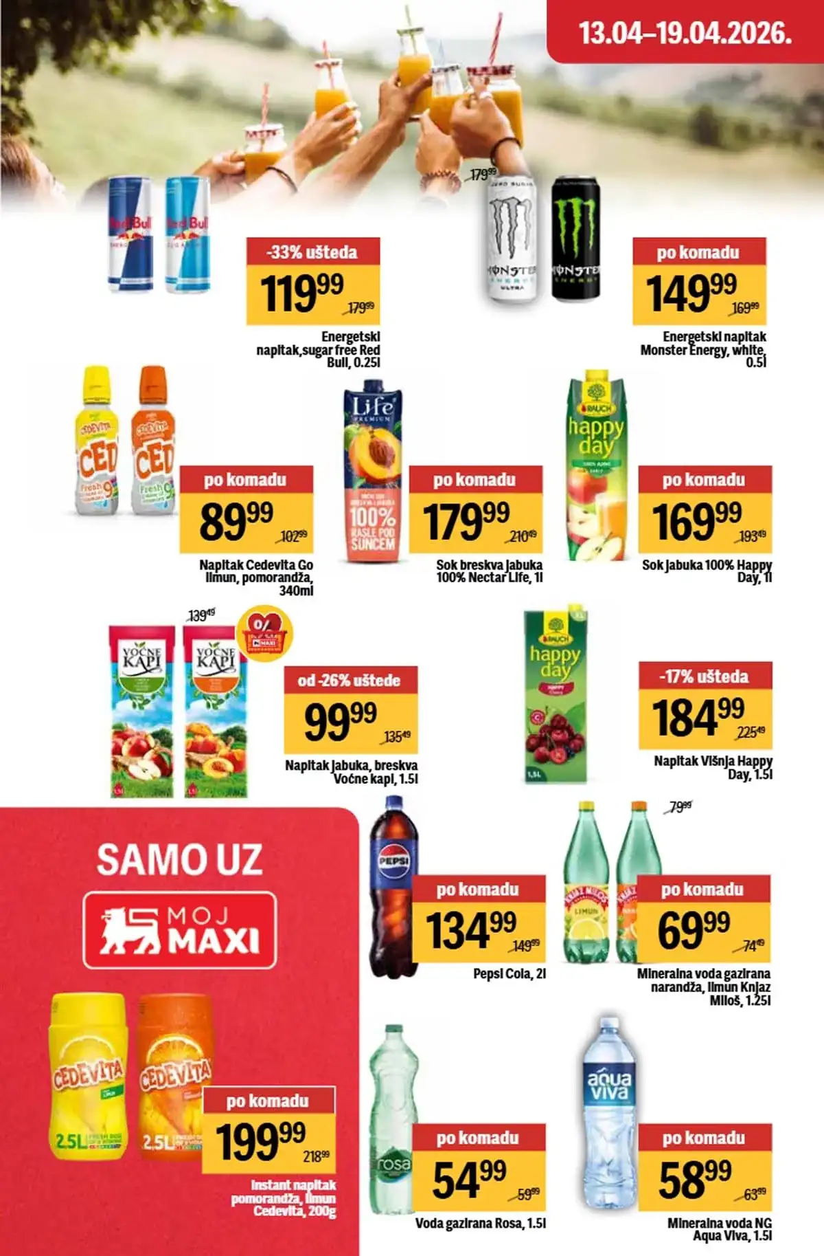 Maxi nedeljna akcija katalog strana 18 posebne ponude do 19. april 2026 Maxi nedeljni katalog strana 18 posebne nedeljne ponude Srbija april 2026