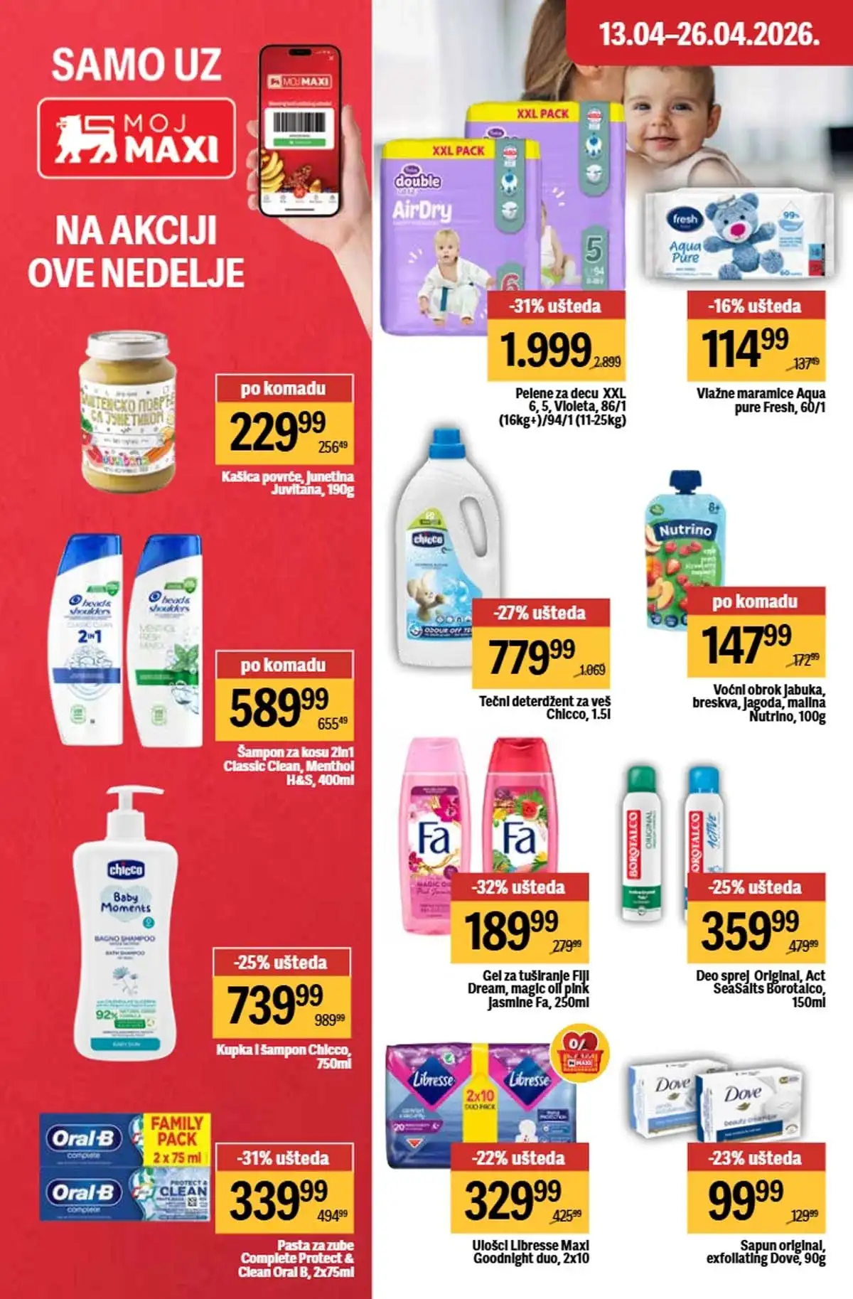 Maxi nedeljna akcija katalog strana 20 promocije do 19. april 2026 Maxi nedeljni katalog strana 20 promocije i kuponi Srbija april 2026