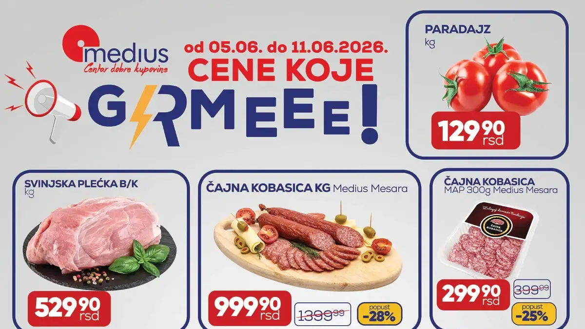 Medius akcija do 42% popusta i cene već od 84,90 din do 11.06.2026