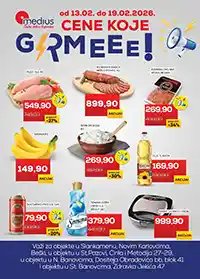 Medius akcija Cene koje grme sniženja prehrane i kućnih proizvoda do 19. februara 2026.