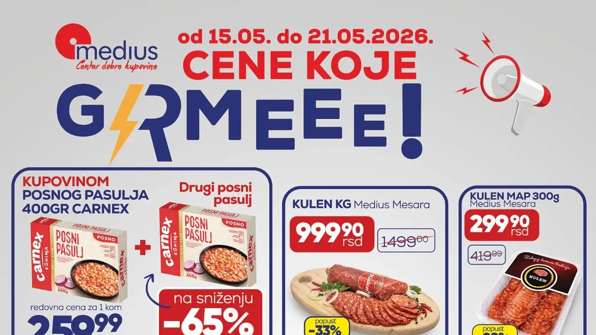 Medius akcija 15–21.05.2026 kulen banana Rosa voda ulje i Leni štapić na sniženju