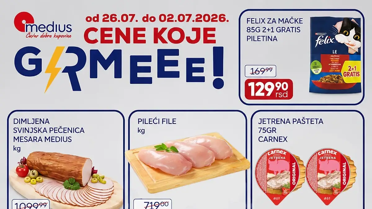 Medius akcija do 36% popusta – Cene koje grme i nova ponuda od 26.06. do 02.07.2026.