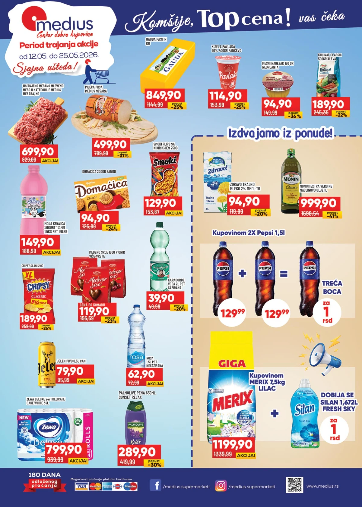 Medius TOP cena katalog 12–25.05.2026 – meso, mlečni proizvodi, piće i hemija po akcijskim cenama