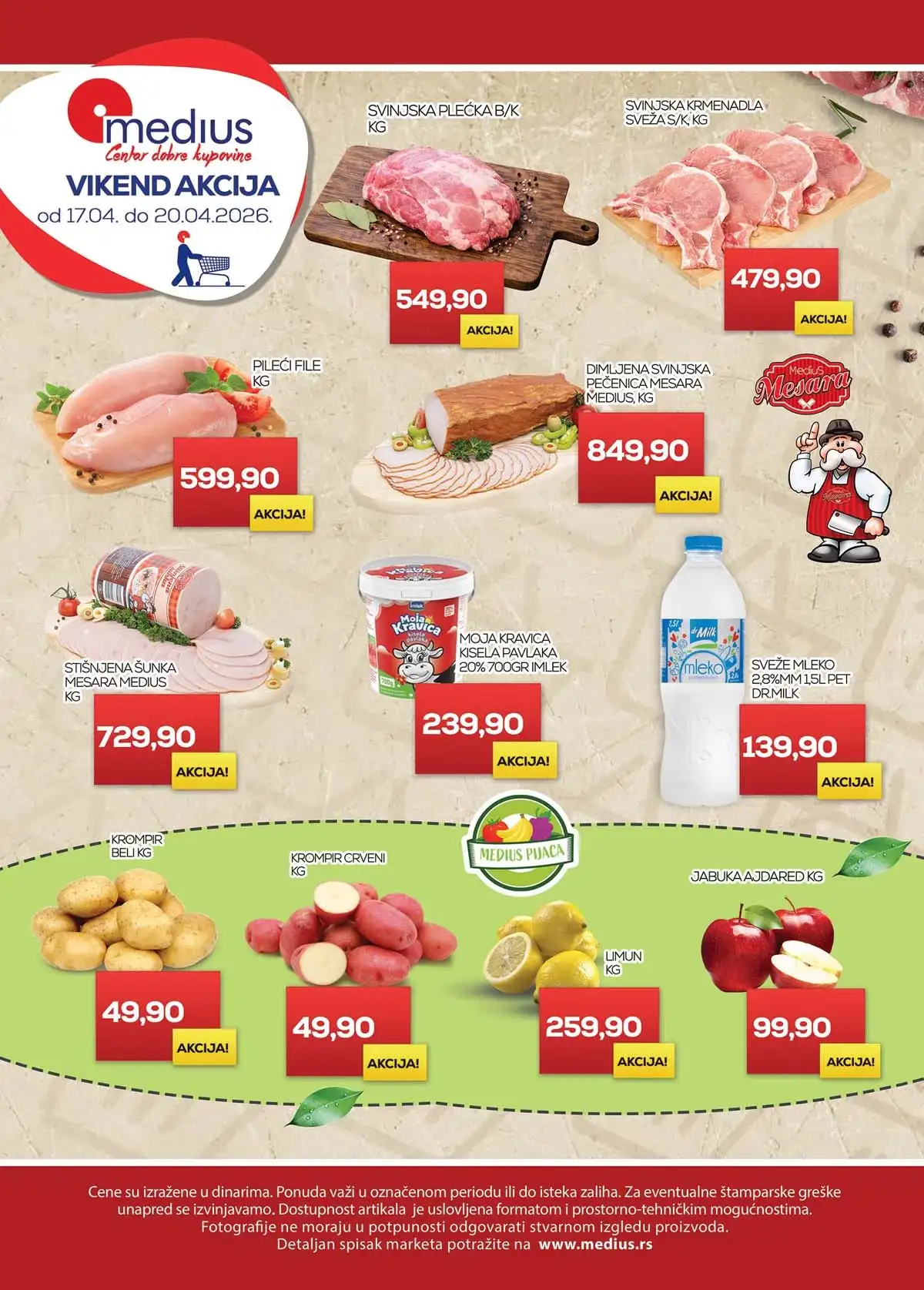 Medius akcija cene koje grme – katalog sniženja prehrane i kućnih proizvoda do 20. aprila 2026