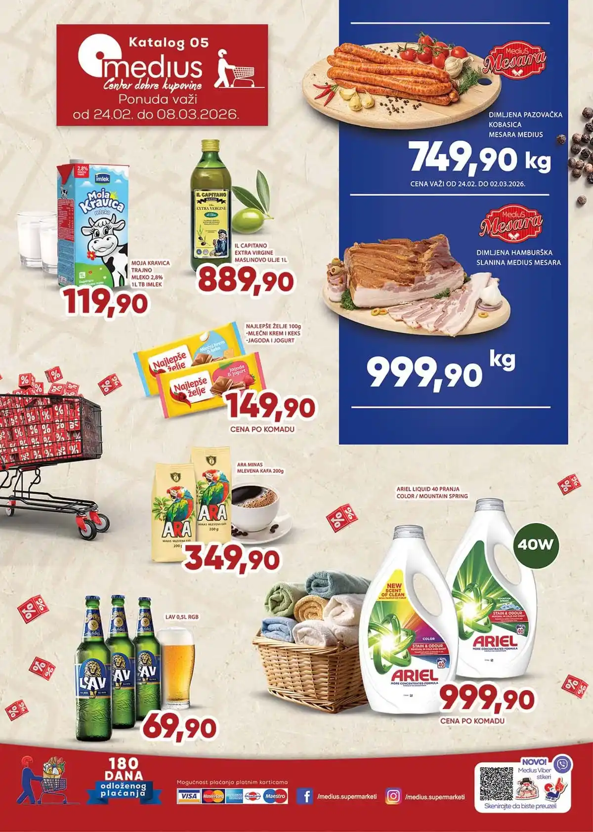 Medius katalog akcija – sniženja prehrane, pića i kućnih potrepština do 8. marta 2026 (Snizenje.rs)