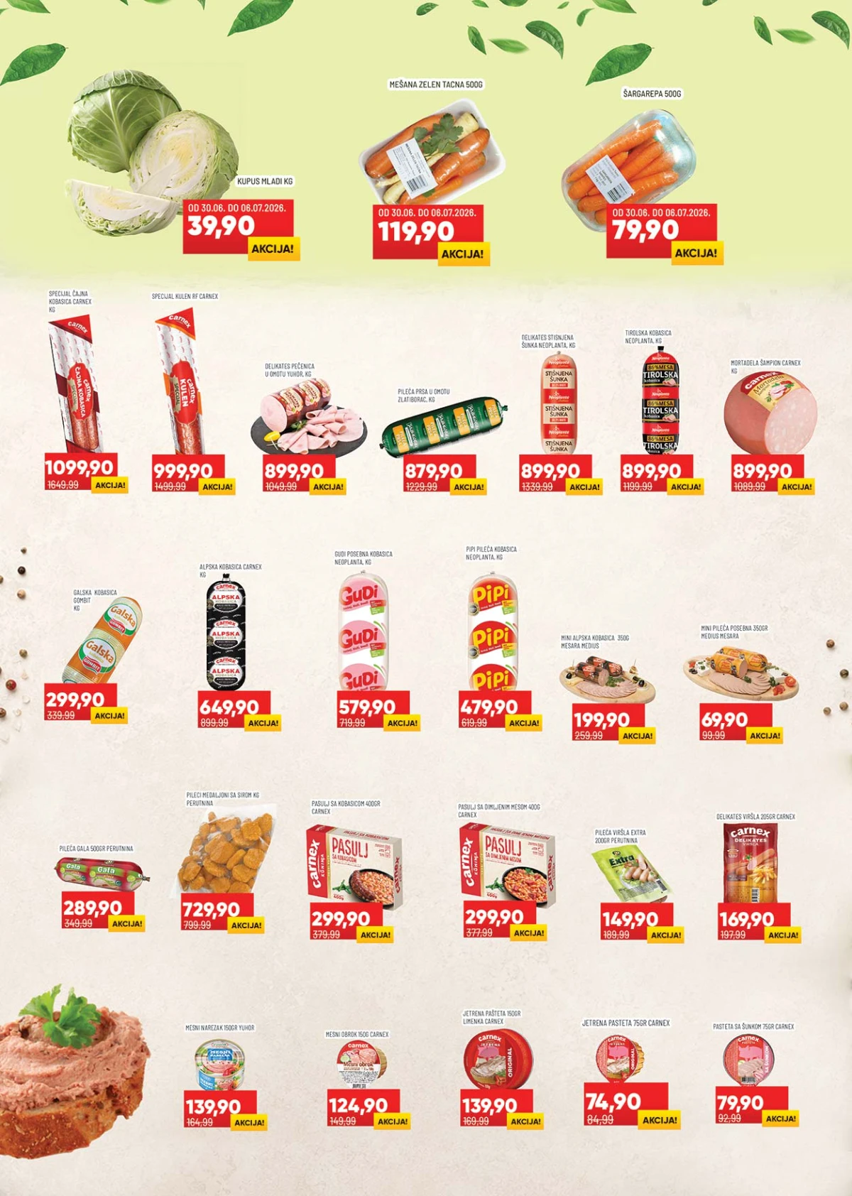 Medius katalog strana 3 – povrće, suhomesnati proizvodi i gotova jela